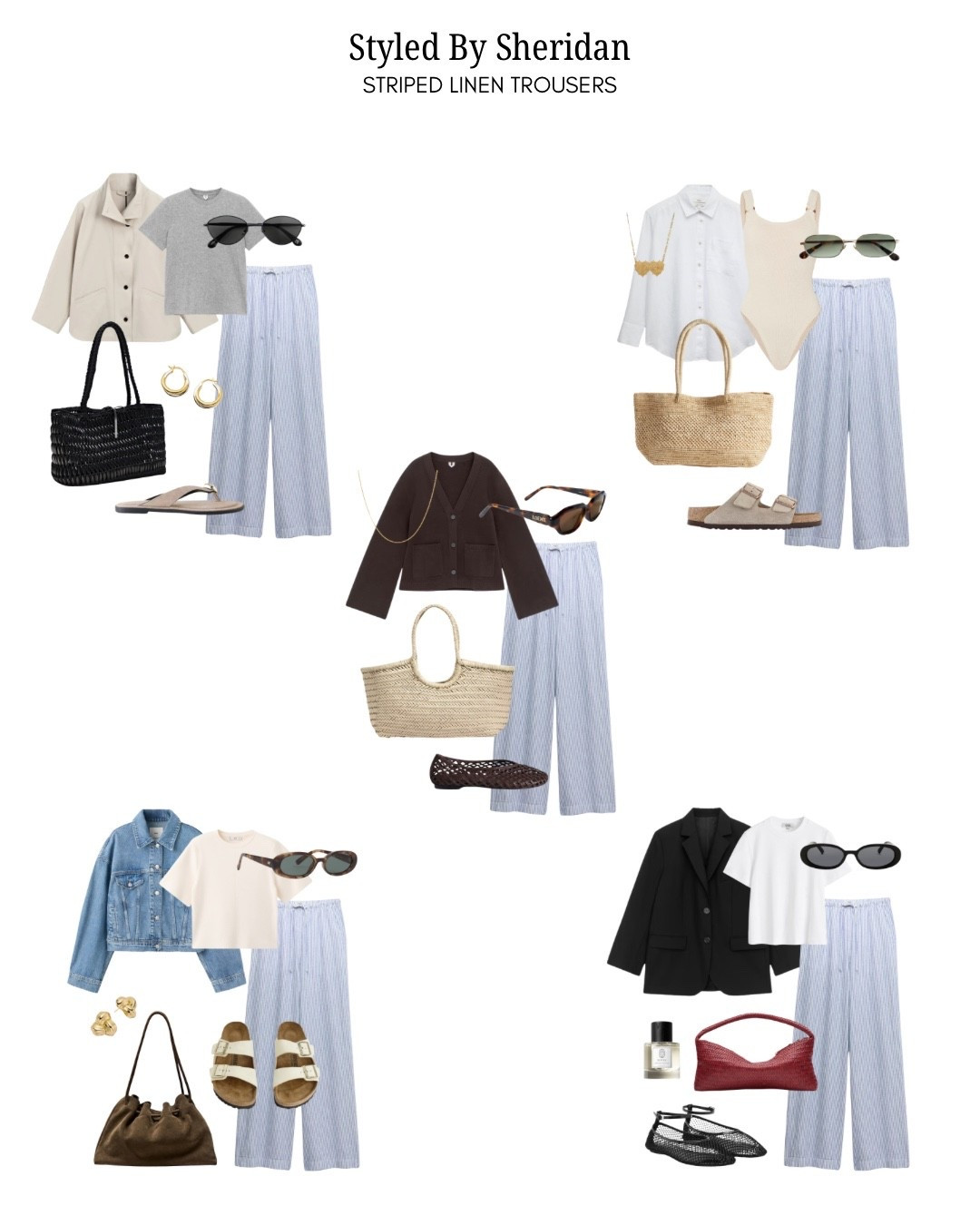 Ways To Wear Striped Linen Trousers For Summer ☀️🩵 5 Outfit Ideas

#LTKsummer #LTKstyletip #LTKshoes