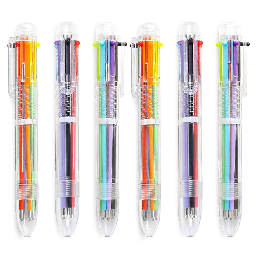 Hutou 24 Pack 0.5mm 6-in-1 Multicolor Ballpoint Pen 6 Colors Retractable Ballpoint Pens for Offic... | Amazon (US)