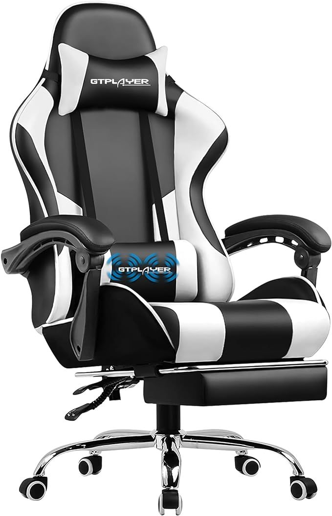 GTPLAYER Gaming Chair, Computer Chair with Footrest and Lumbar Support, Height Adjustable Game Ch... | Amazon (US)