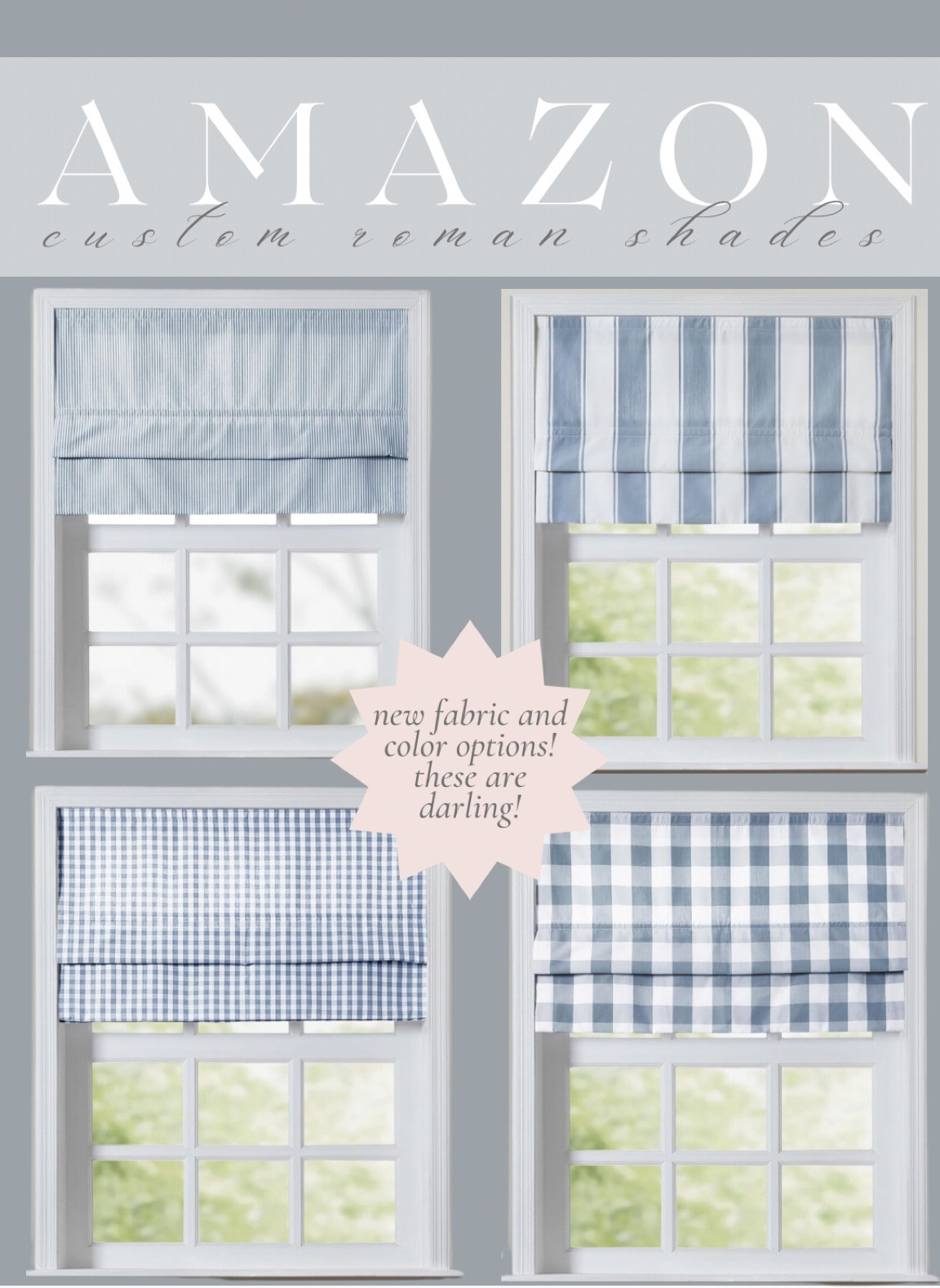 Amazon Roman shades, Amazon, custom Roman shades, affordable, Roman shades, blue and white Roman shades, checkered Roman shades

#LTKHome #LTKStyleTip #LTKFindsUnder100