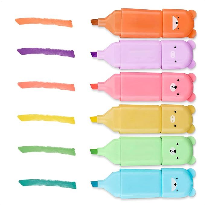 6Pcs Cute Bear Highlighters Markers - Bear Pen Cute Highlighters for School Supplies Markers High... | Amazon (US)