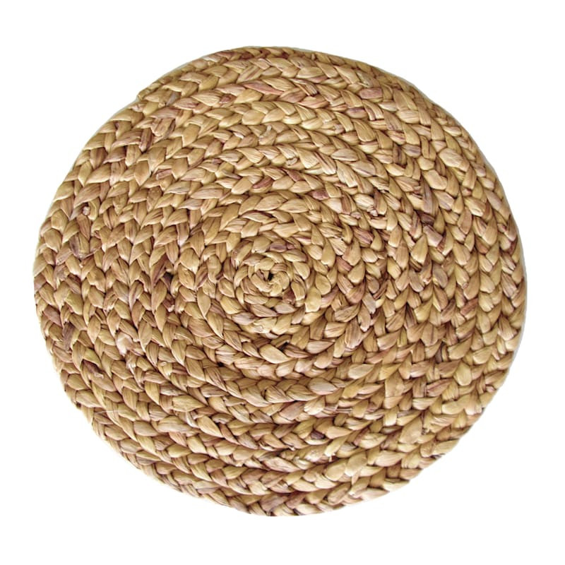 Round Natural Water Hyacinth Placemat | At Home