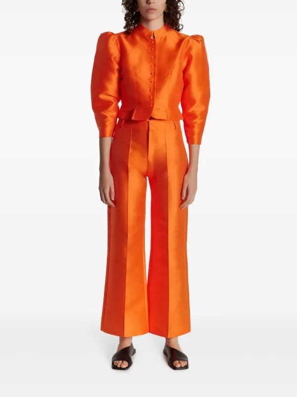 DESTREE Yoshi pressed-crease Trousers  | Orange | FARFETCH | Farfetch Global
