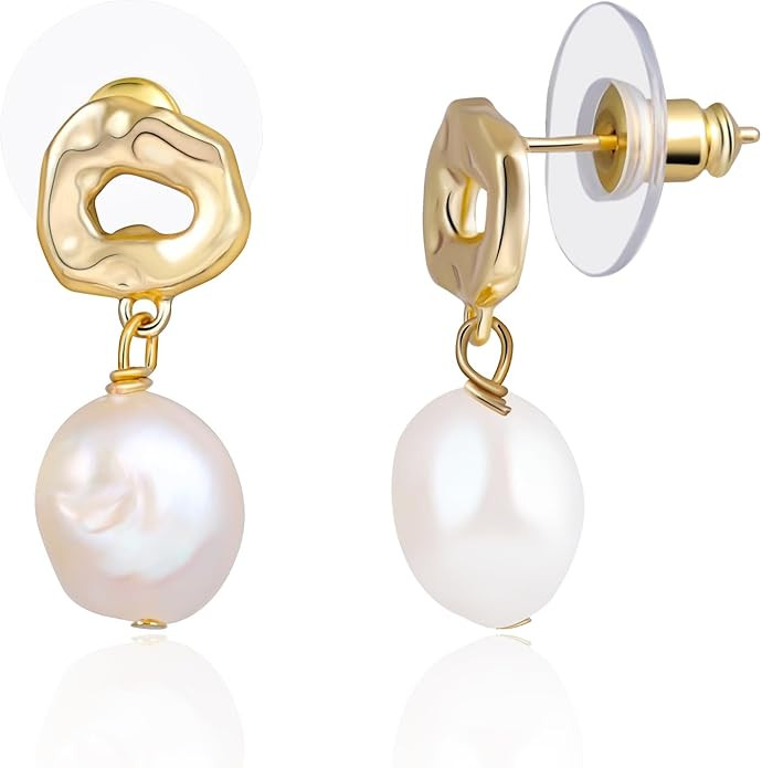 Pearl Drop Dangle Earrings - Freshwater Pearl Jewelry for Bride, Women & Girls - Box Packed | Amazon (US)