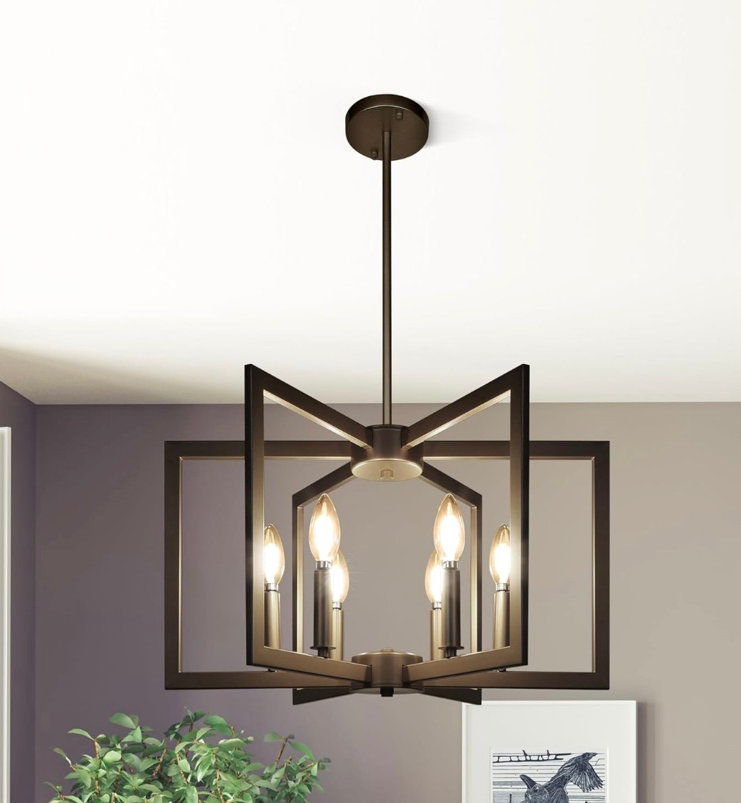Black 6 Light 
Sale alert! We love this 6 light modern farmhouse chandelier perfect for entryway, dining room or office. Looks like a PB one, for a fraction of the price! 

#LTKHome