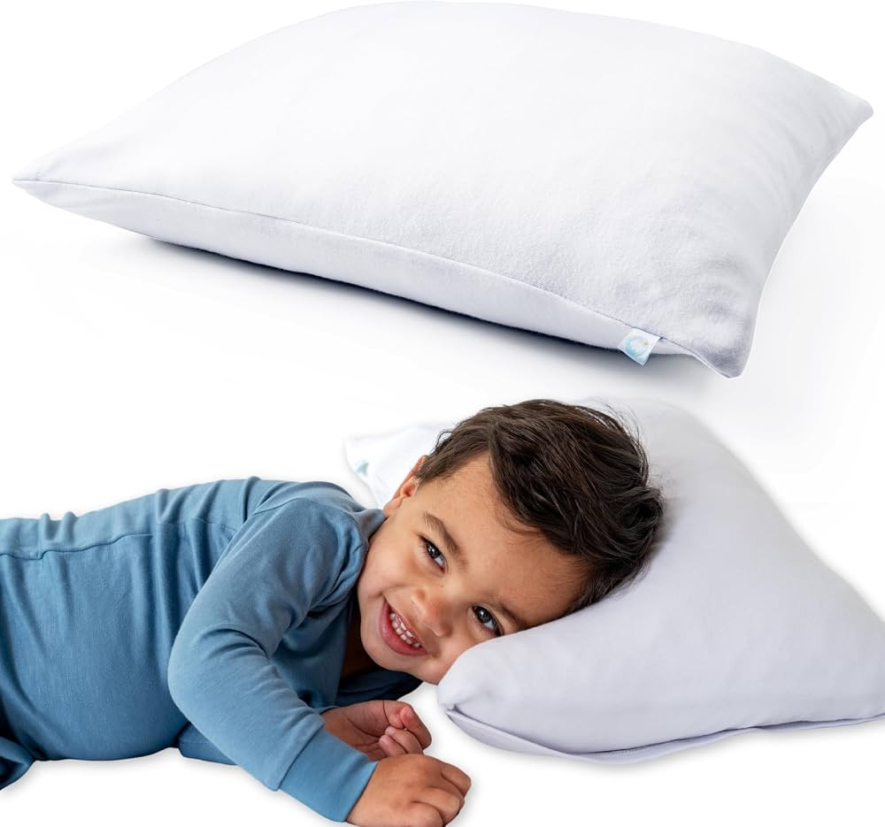 DREAMLAND BABY Toddler Pillow (1-Pack): Includes 100% Cotton Pillow + White Viscose Pillowcase (9... | Amazon (US)