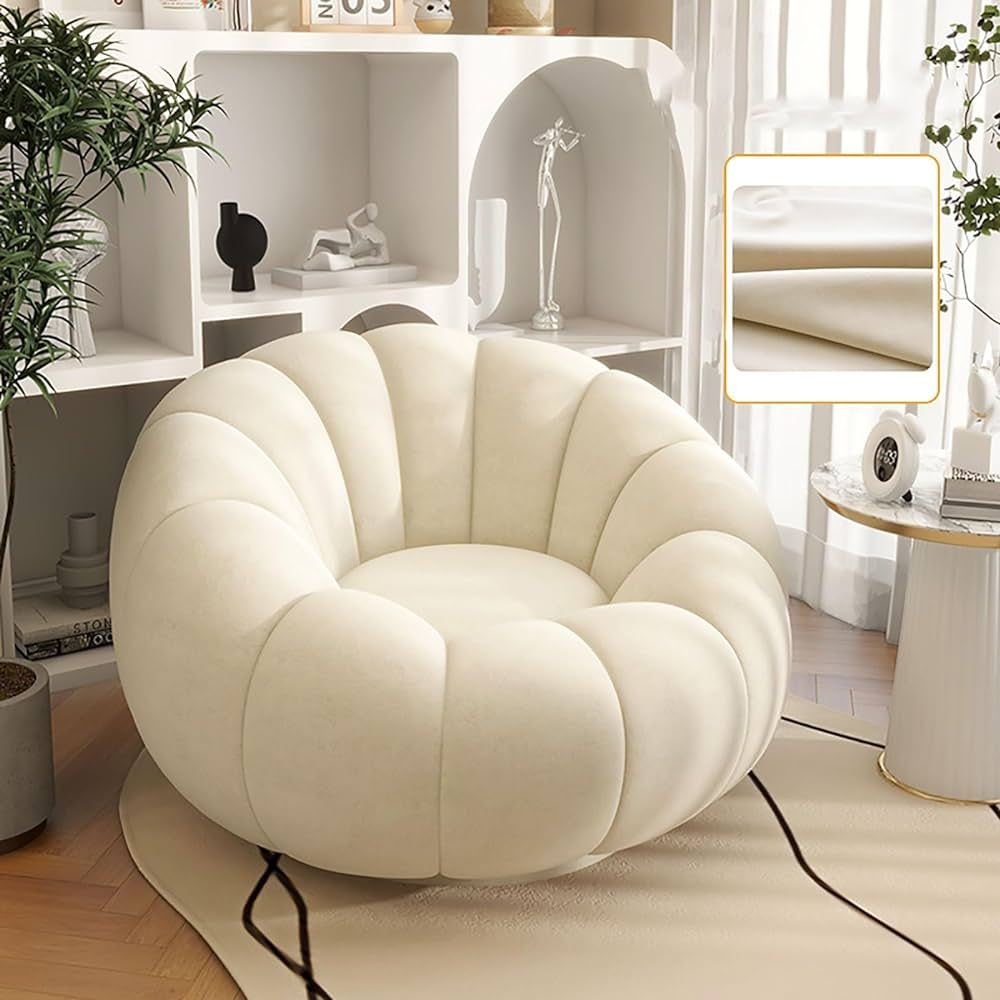 Simple Modern Accent Chair, Single Sofa, Cute Lazy Sofa, Tatami Design, Pumpkin Chair, Recliner C... | Amazon (US)