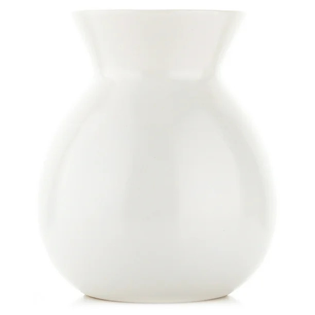 White Rustic Ceramic Decorative Table Vase, 8"x6.75" - Walmart.com | Walmart (US)