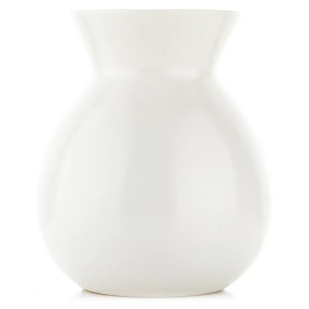 Better Homes & Gardens White Rustic Ceramic Decorative Table Vase, 8"x6.75" - Walmart.com | Walmart (US)