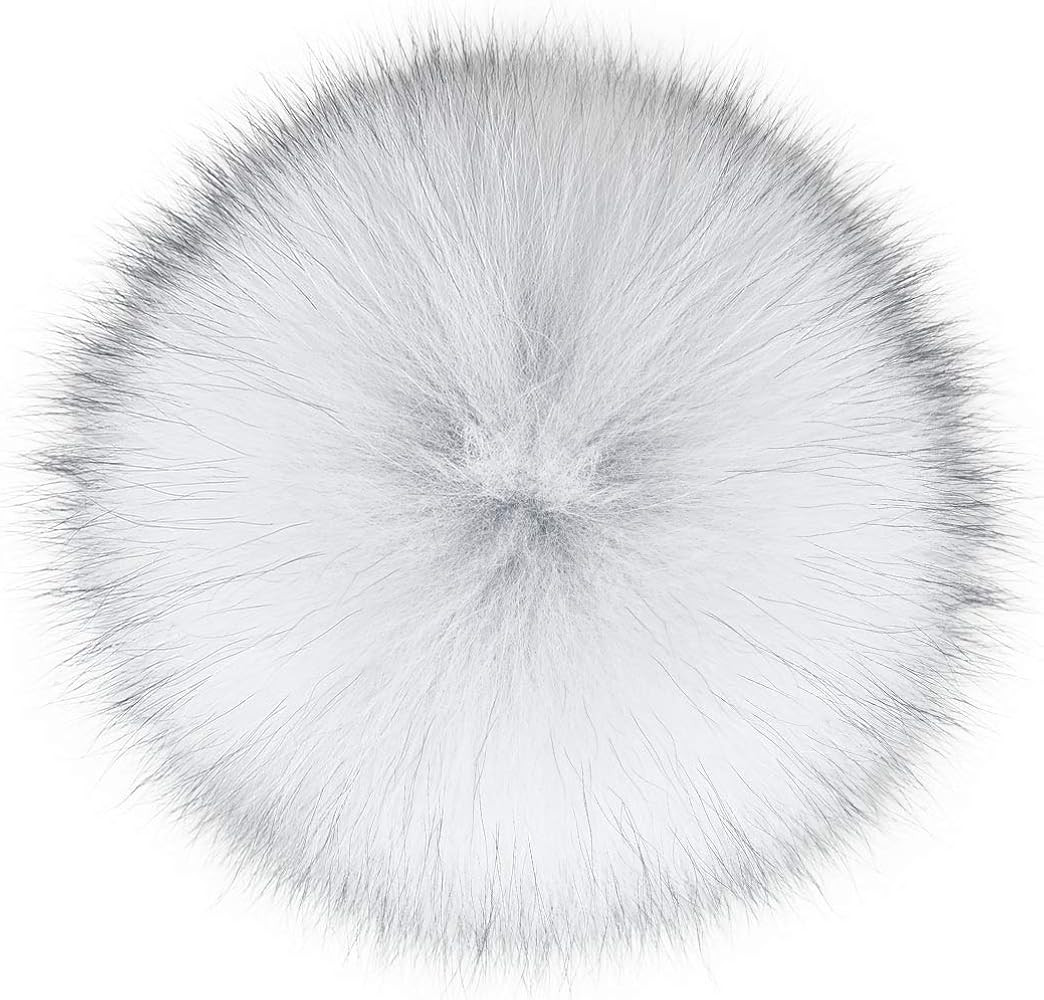 Real Raccoon Fox Fur Pompom with Button Big Fur Ball for Beanies DIY Fur Accessories | Amazon (US)