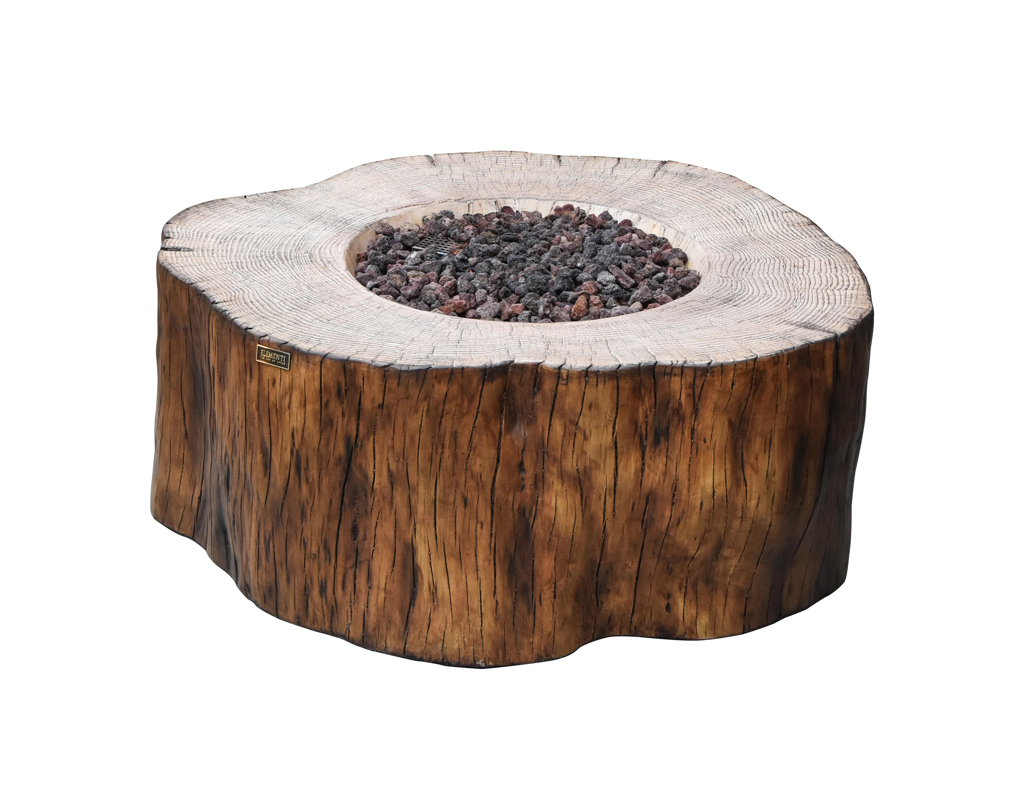 Manchester 42" Outdoor Redwood Concrete Fire Table 45,000 BTU - Includes Lava Rocks & PVC Cover | Wayfair North America