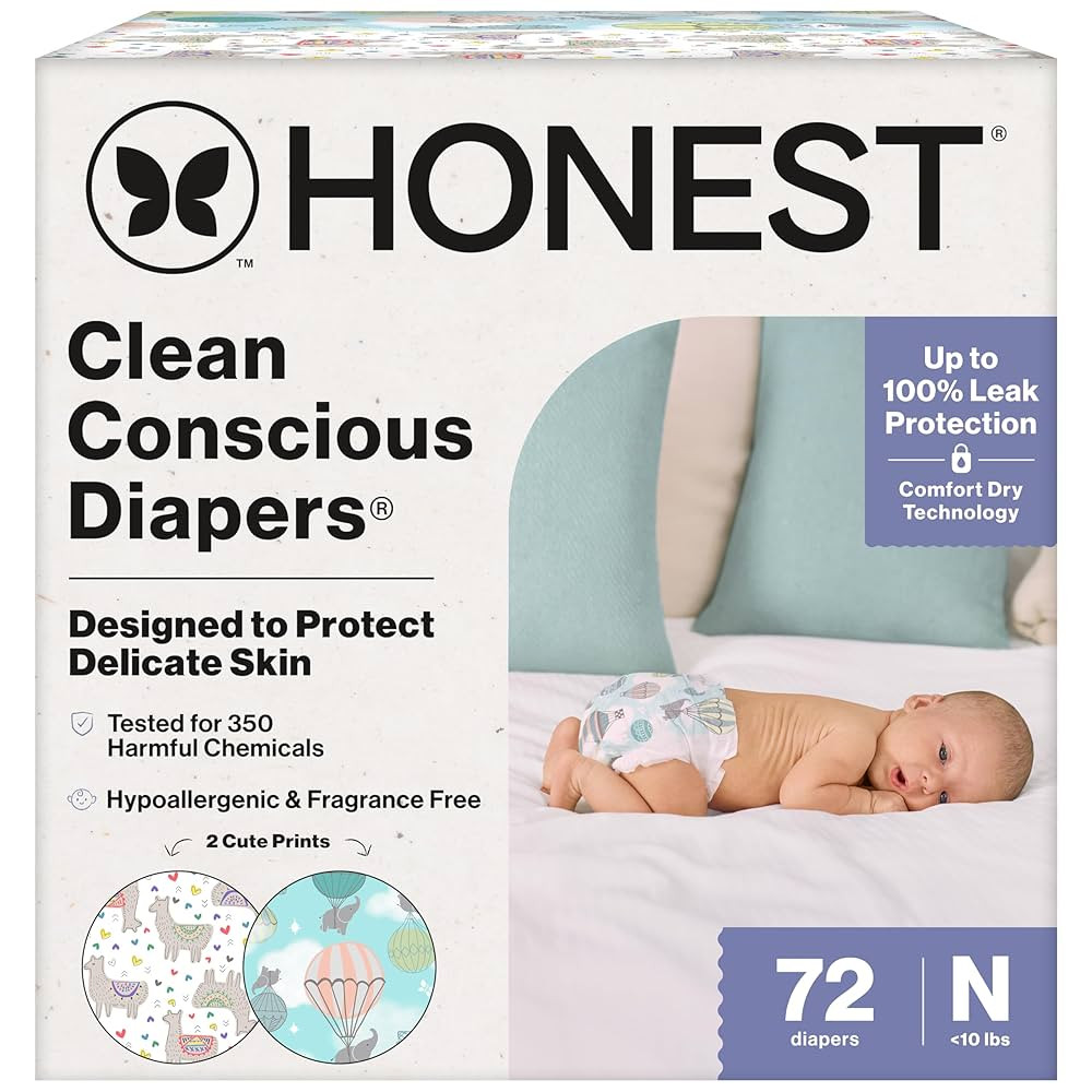 The Honest Company Clean Conscious Diapers for Delicate Skin, Up to 100% Leakproof Hypoallergenic... | Amazon (US)
