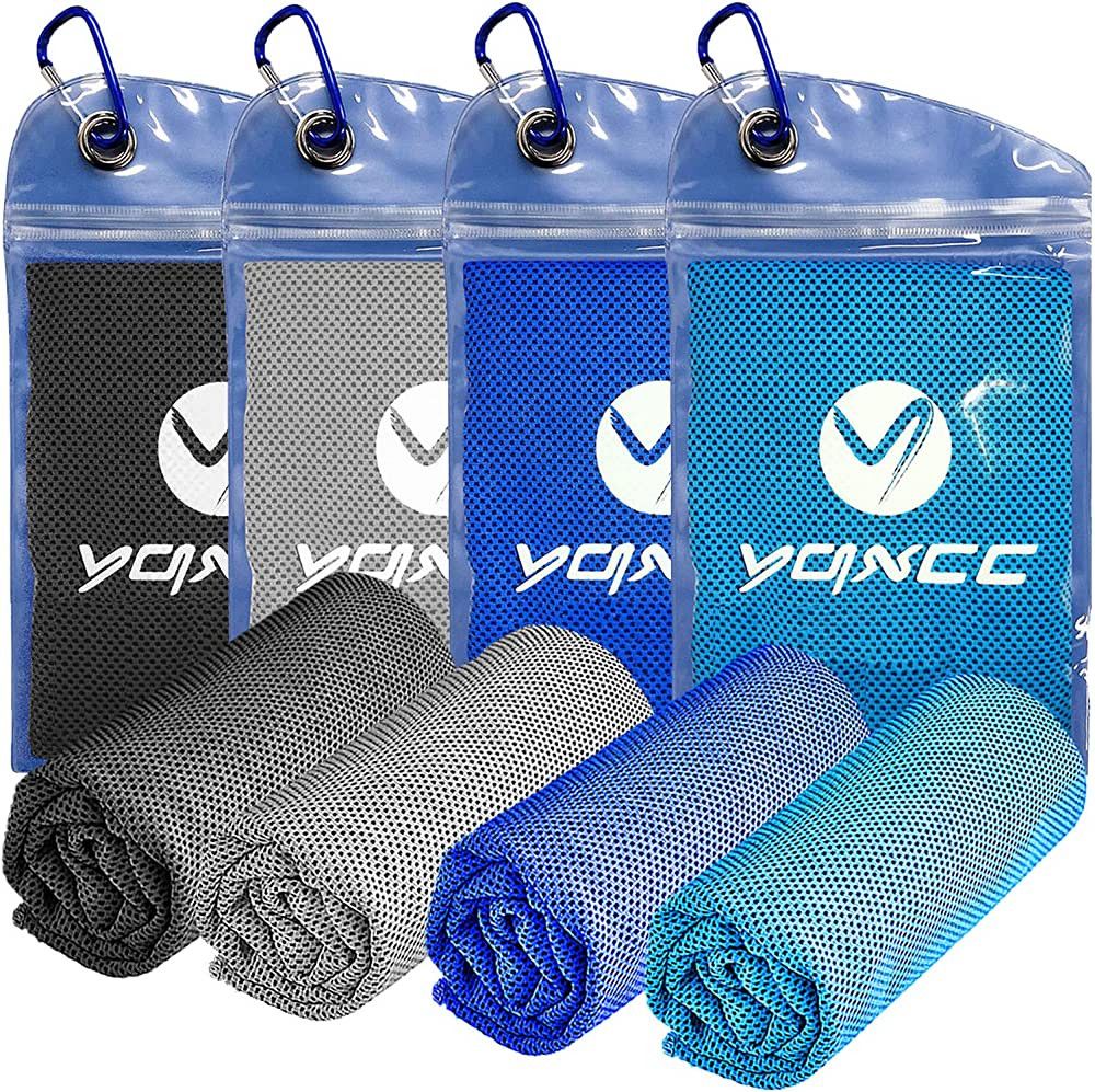 YQXCC 4 Pack Cooling Towels, Cool Towel, Soft Breathable Chilly Towel, Microfiber Ice Cold Towel ... | Amazon (US)