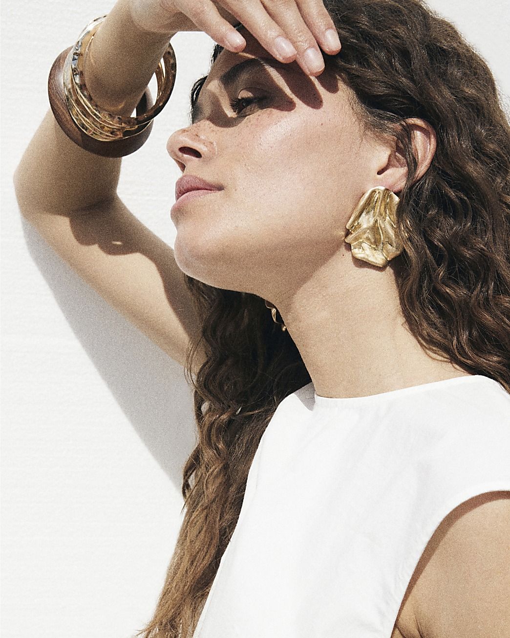 Gold textured stud earrings | River Island (UK & IE)