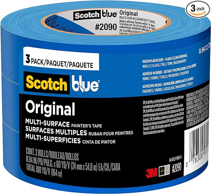 Scotch Original Multi-Surface Painter's Tape, .94 inches x 60 yards (180 yards total), 2090, 3 Ro... | Amazon (US)