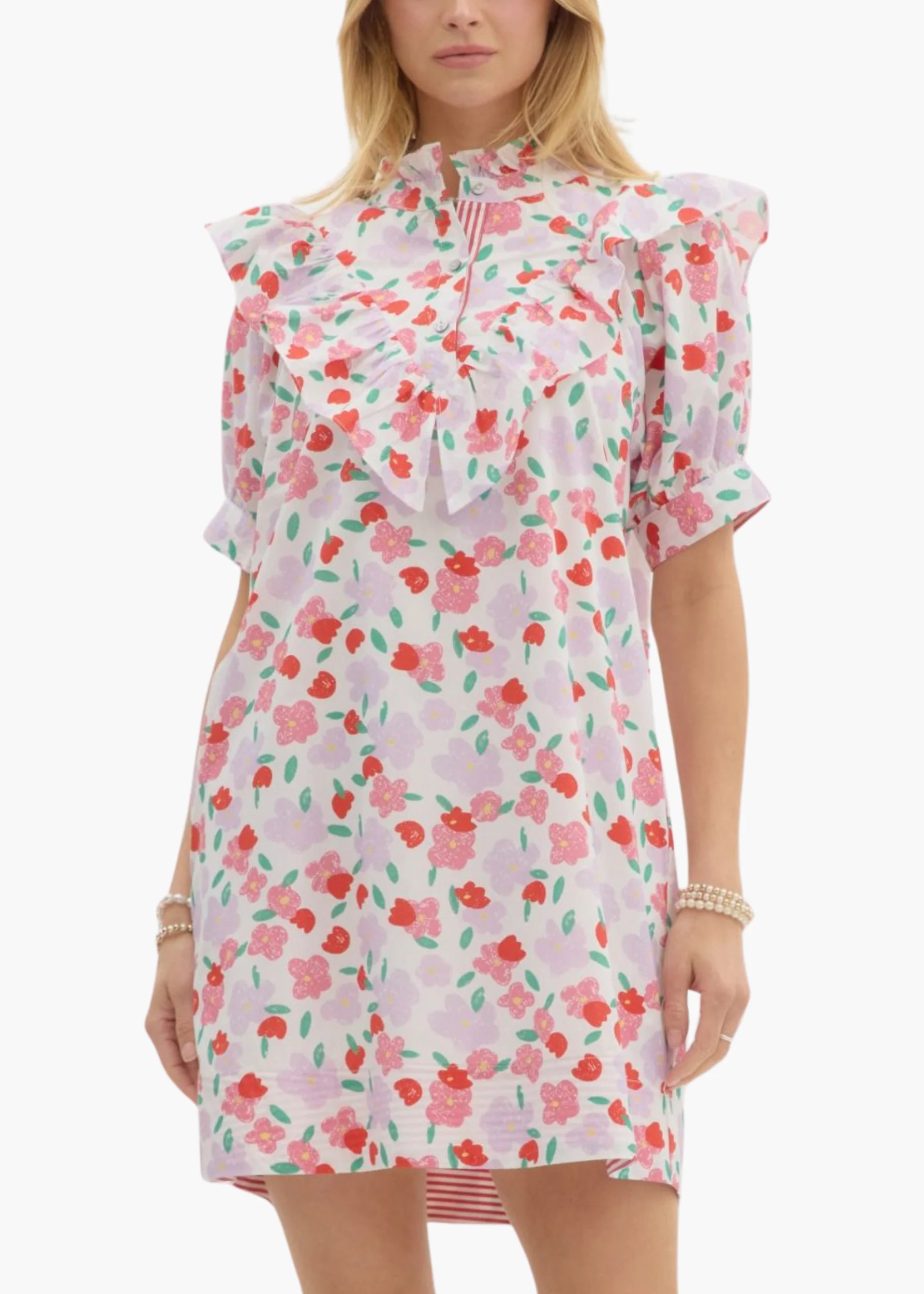 Estelle Mini Dress in Red | Poppy and Pink