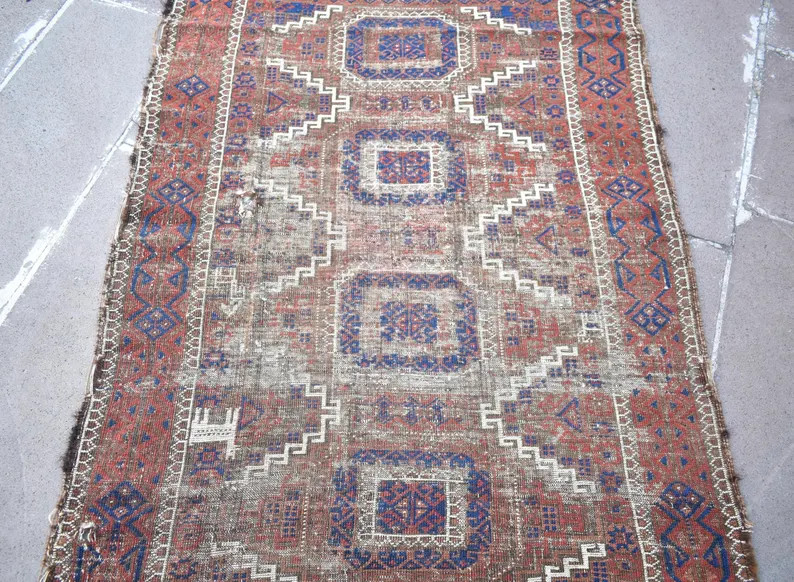 Fabulous Antique Tribal Rug, 43'' X 69'' Collector Item Fragment Tribal Wall Hangings Rug, Afghan... | Etsy (US)