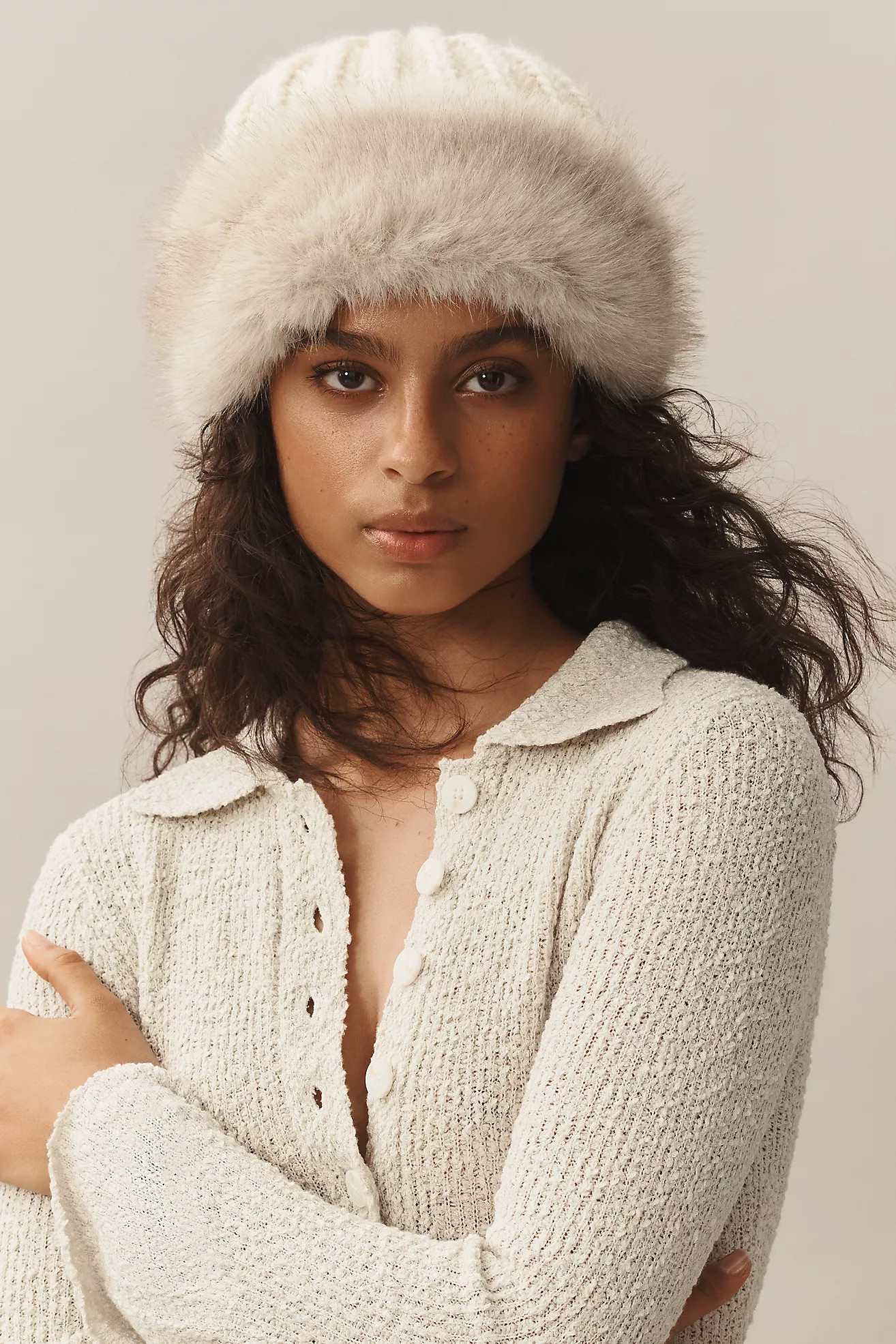 By Anthropologie Knitted Faux-Fur Cuff Beanie | Anthropologie (US)