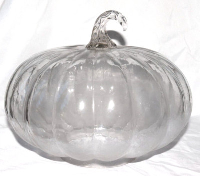POTTERY BARN HALF FROSTED GLASS PUMPKIN CLOCHE  | eBay | eBay US