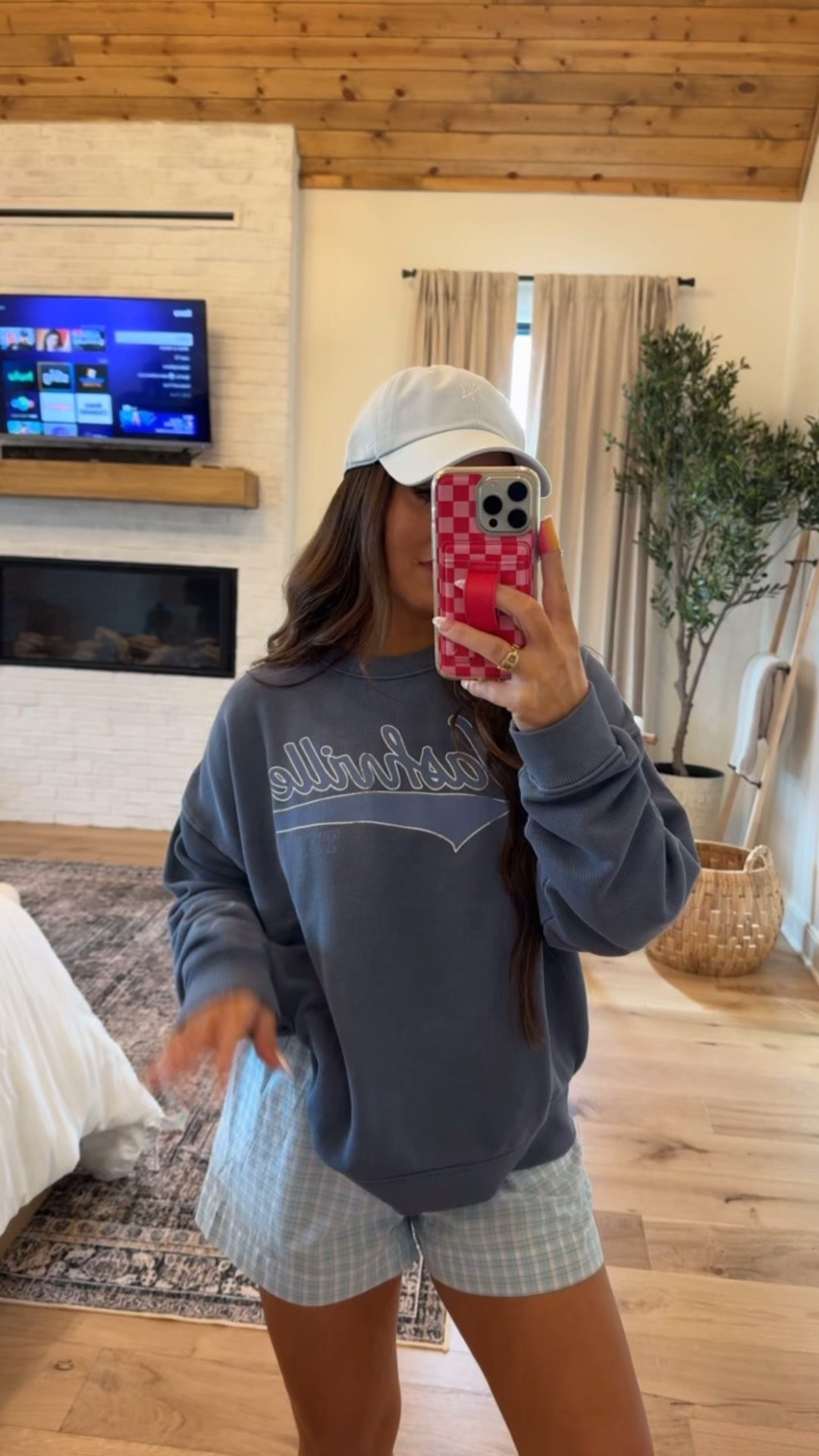 This American Eagle oversized sweatshirt is that perfect lived-in blue (so soft + relaxed without looking sloppy), and I paired it with these lightweight gingham shorts that give it that easy spring break / weekend at home vibe. Add a cute cap and you’re done.

Mom life approved. Couch to carpool to casual errands approved. 🙌🏼

Everything is true to size for that relaxed fit — I’ll share exact sizing details below. 💙

Shorts- small
Sweater- medium

#LTKgrwm #LTKootd #LTKmomlife