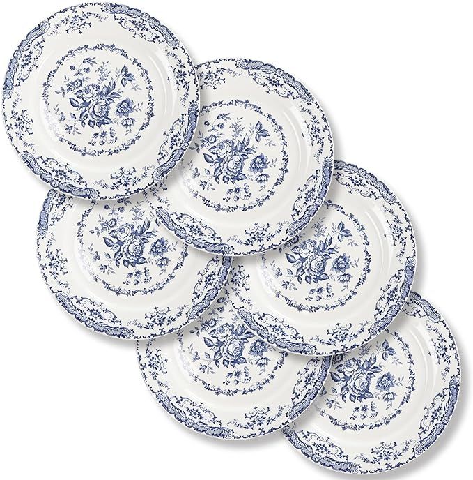 Dinner Plates, Ceramic Plates Set of 6, Kitchen Plates Microwave Safe Plates, White Plates Desser... | Amazon (US)