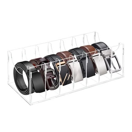 Belt Organizer, Acrylic Display Case with 7 grids Storage Holder for Watches, Jewelry, Makeup, Bracelets, Rings,Toys Accessories | Walmart (US)