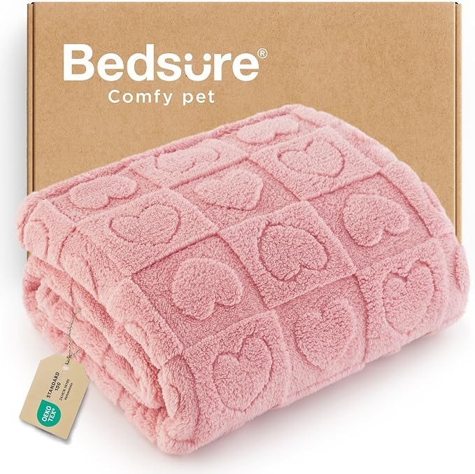 Bedsure Dog Blanket for Small Dogs Puppy and Cats, Soft Fleece, 25x35 Pink | Amazon (US)