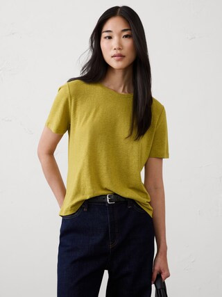 Linen-Blend T-Shirt | Banana Republic Factory