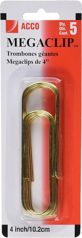 Acco Mega Clip Paper Clips, Gold, 5 Count (A7072536) | Amazon (US)