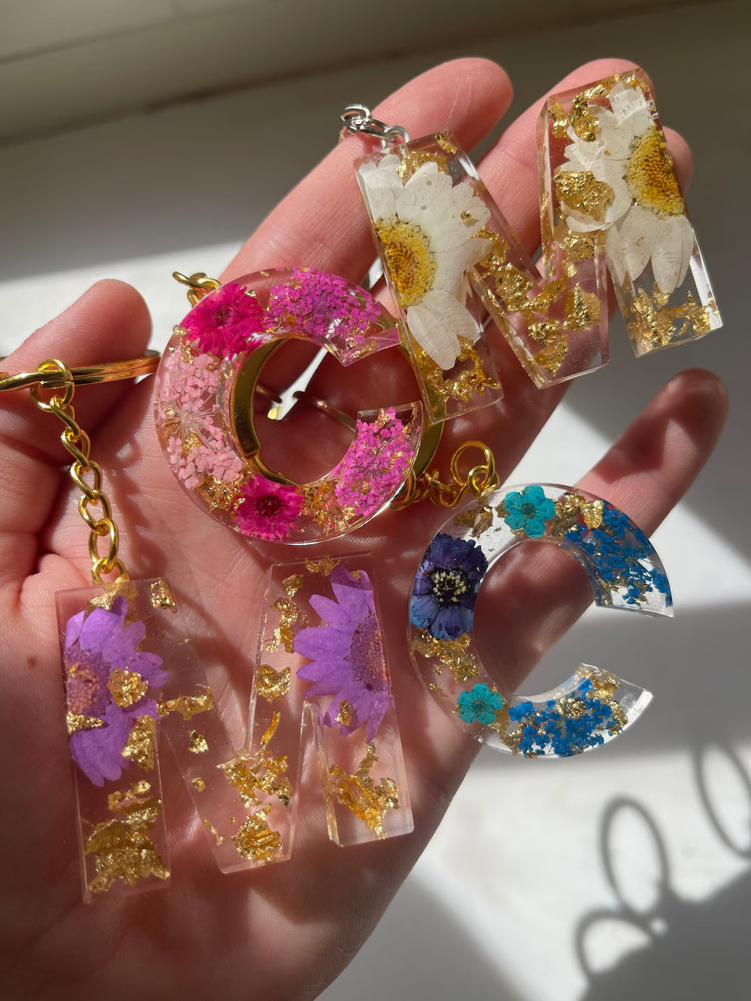 Custom Resin Flower Keyrings Custom Personalised Keyrings - Etsy | Etsy (US)