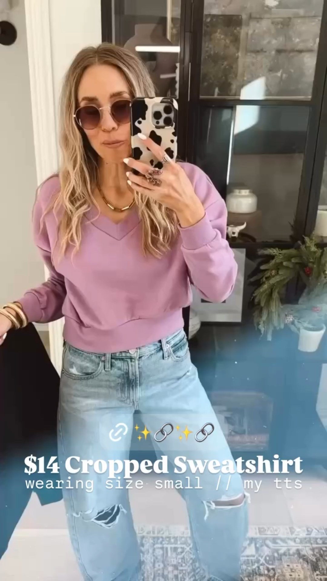 $14 Cropped Sweatshirt wearing size small // my tts