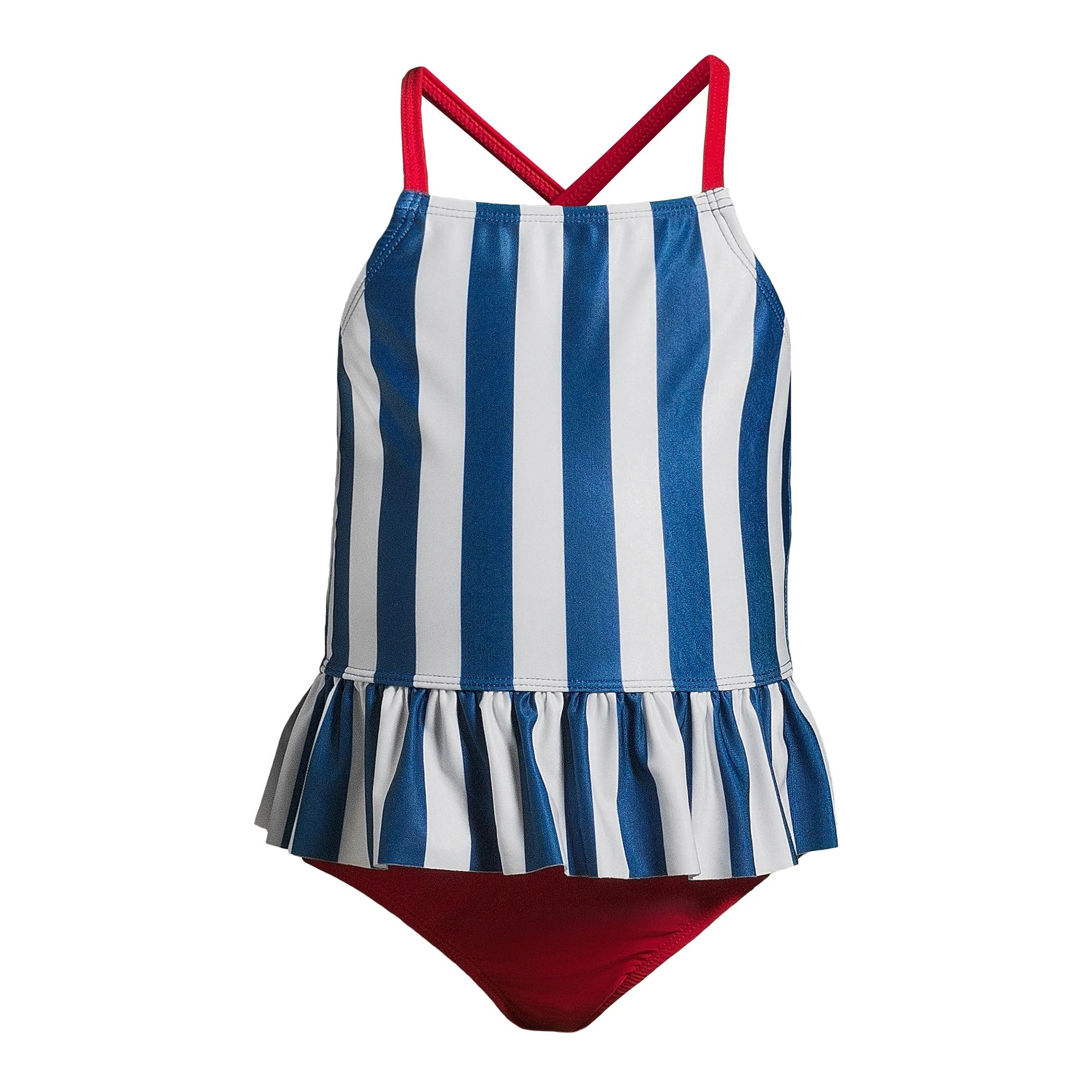Wonder Nation Toddler Girl Cross-Back Tankini Swimsuit, Sizes 12M-5T - Walmart.com | Walmart (US)