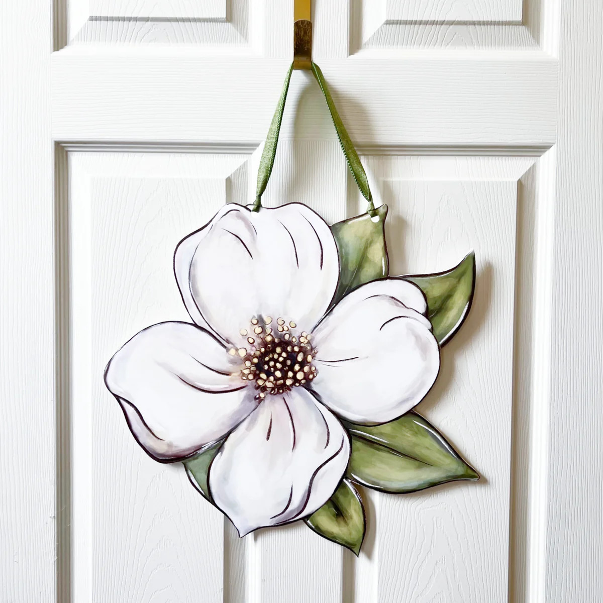 White Dogwood Flower Door Hanger | Home Malone
