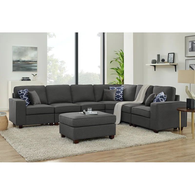 Samual 123.5" Wide Reversible Modular Corner Sectional with Ottoman | Wayfair North America