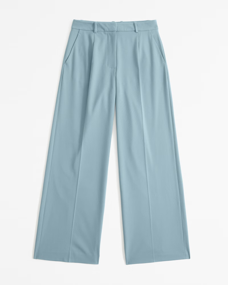 Women's Mid Rise Tailored Wide Leg Pant | Women's New Arrivals | Abercrombie.com | Abercrombie & Fitch (US)
