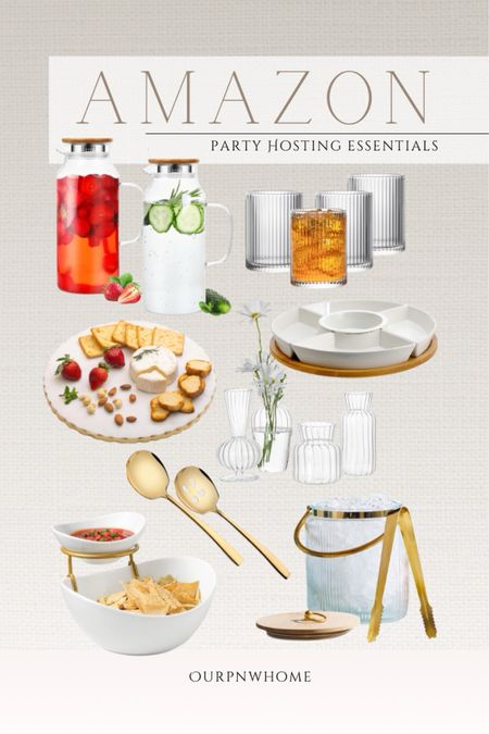 Amazon party hosting essentials!

Glass pitchers, ribbed glassware, ribbed lowball glasses, marble cheeseboard, charcuterie board, chips and dips bowl, glass ice bucket, gold serving spoons, bud vases, party essentials, entertaining essentials

#LTKHome #LTKFindsUnder50 #LTKParties