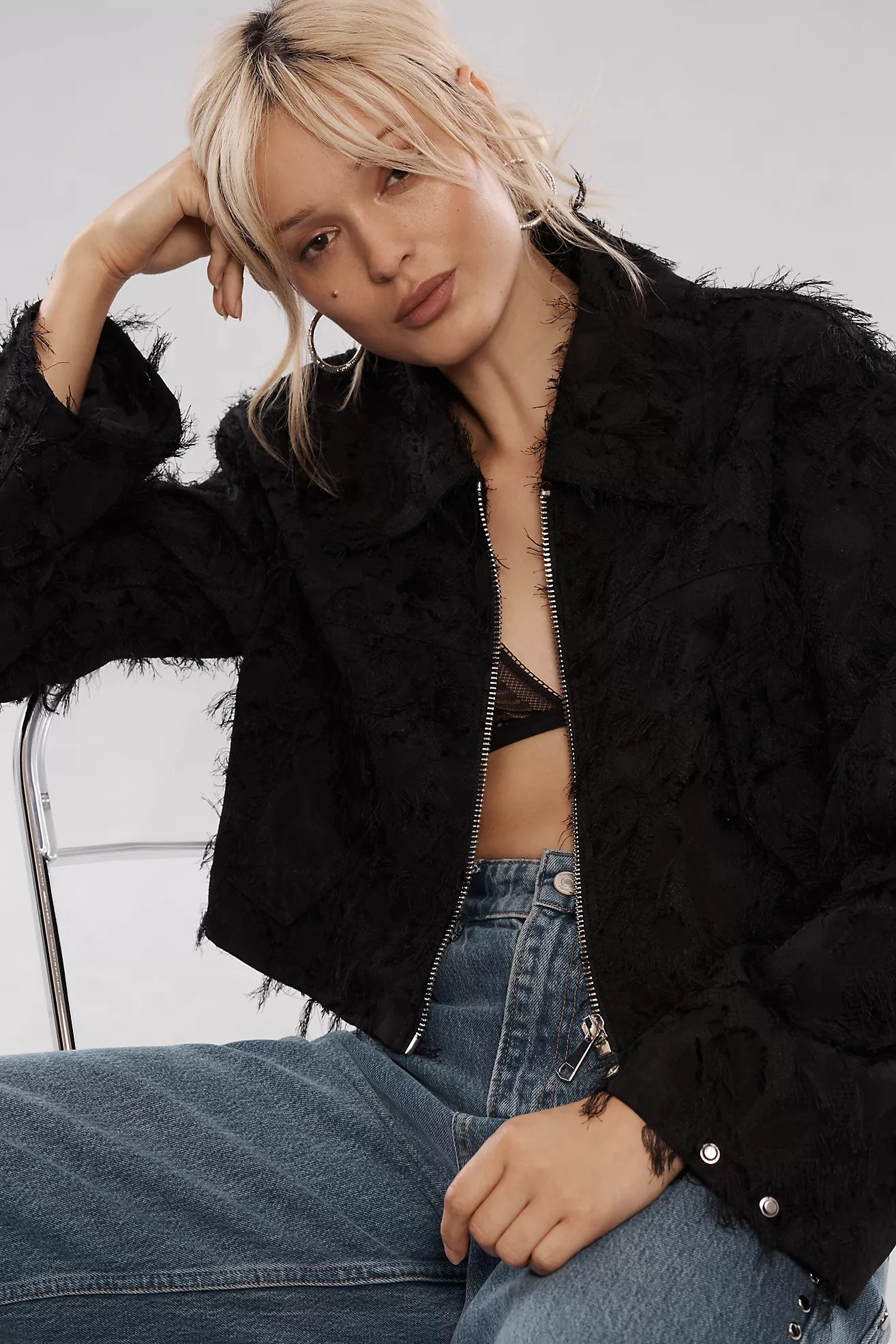 By Anthropologie Cropped Textured Jacket | Anthropologie (US)