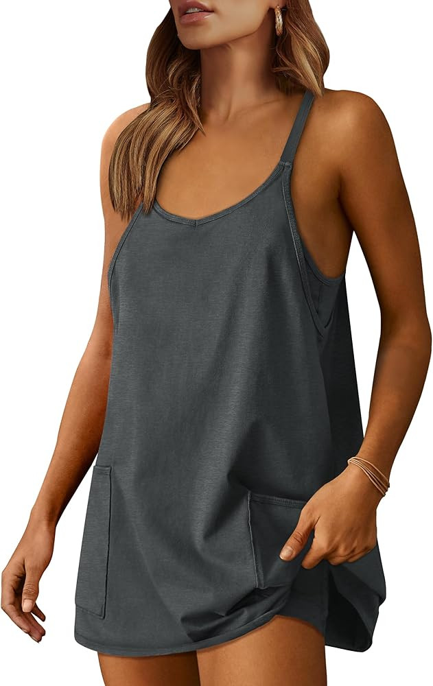 ANRABESS Women Athletic Dress Summer Tennis Workout Active Sports Mini Romper Dress Built in Shor... | Amazon (US)