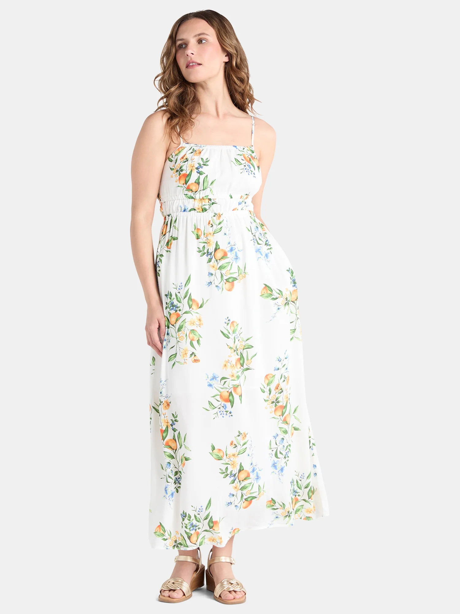 Time and Tru Women's and Women's Plus Smocked Waist Maxi Dress, Sizes XS-4X | Walmart (US)