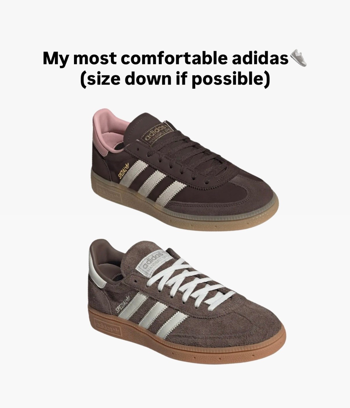 My most comfortable Adidas are restocked in a few sizes!

I wear size 5 and its a little big on me, because these run half to a size big. The spezials are my most comfortable adidas style and great for travel, with more support than any of my other adidas shoes - 

If you have small feet you can also try kids sizing. I own kids handball sneakers in size big kids 3.5 which fits like a women’s 5.

Comfortable sneaker, trending fall shoes , travel style

#LTKShoeCrush #LTKActive #LTKTravel