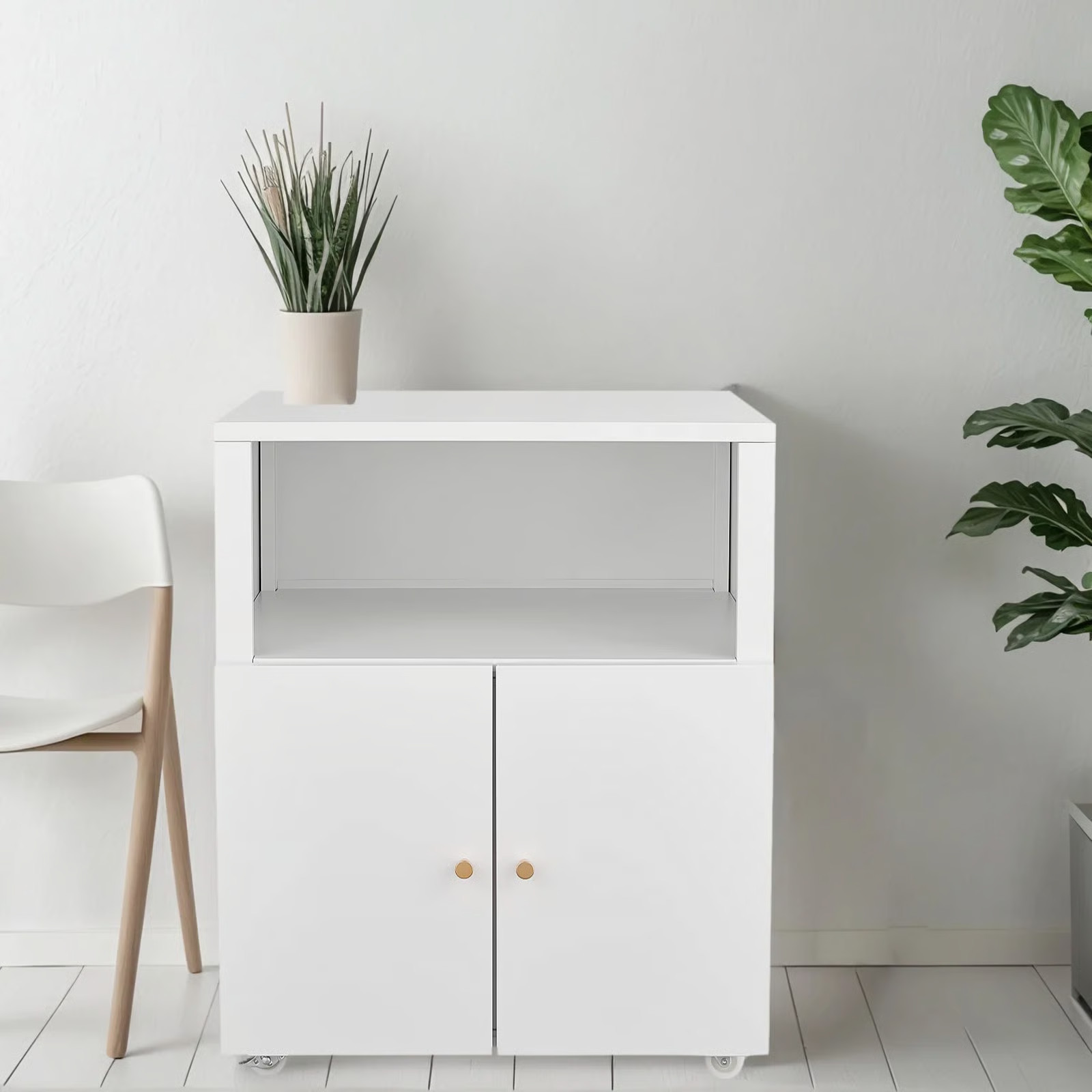 Modern Printer Stand With Locking Wheels And Filing Shelves,Open Storage Shelf For Letter/Legal/A... | Wayfair North America