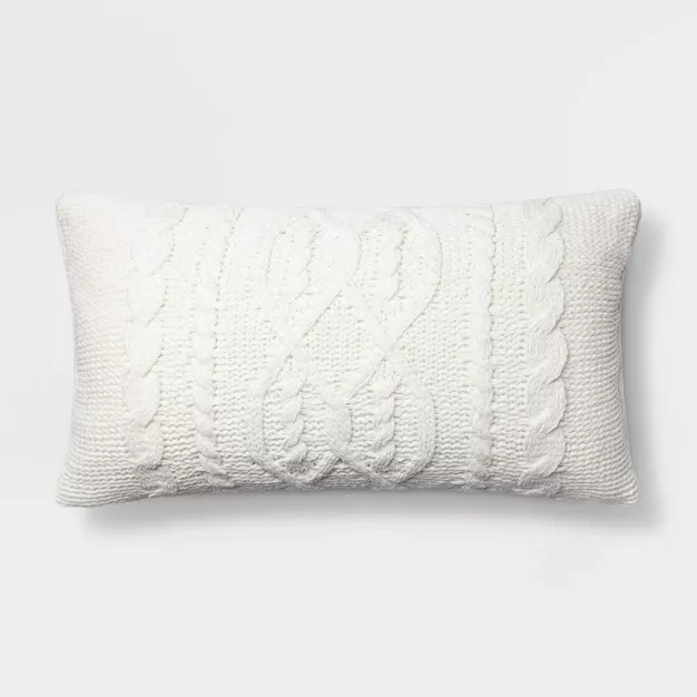 Oversized Cable Knit Chenille Throw Pillow - Threshold | Target
