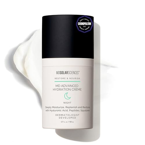 MDSolarSciences MD Advanced Hydration Crème | Time-Released Night Cream with Hyaluronic Acid, Peptides & Squalane | Intense Anti-Aging Hydration & Barrier Support | 1.7 oz | Amazon (US)