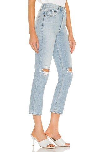 AGOLDE Riley High Rise Straight Crop in Clear Skies from Revolve.com | Revolve Clothing (Global)