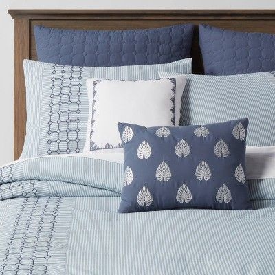 Queen 8pc MontClair Hotel Comforter Set Blue - Threshold&#8482; | Target