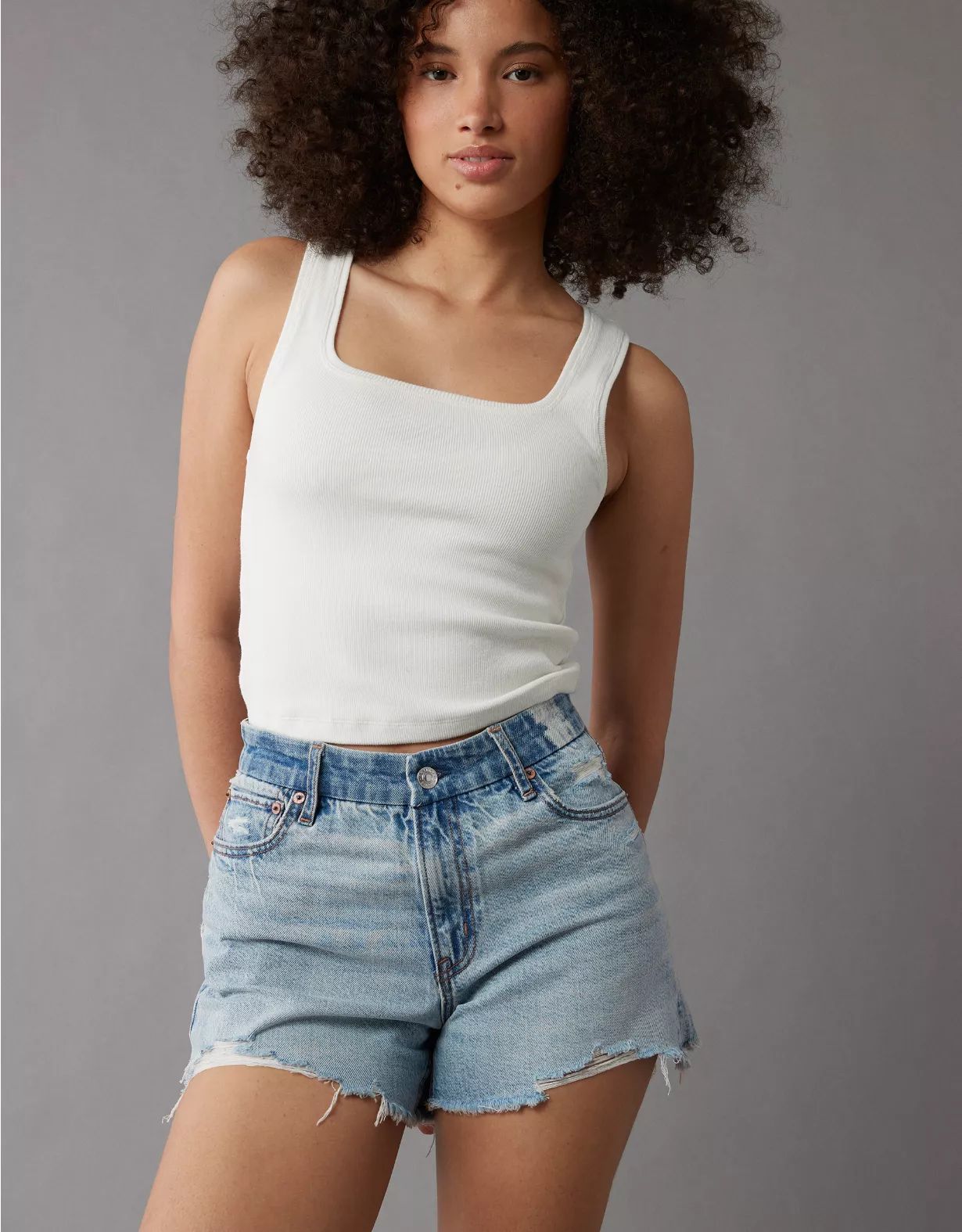 AE Strigid Curvy Super High-Waisted Relaxed Short | American Eagle Outfitters (US & CA)