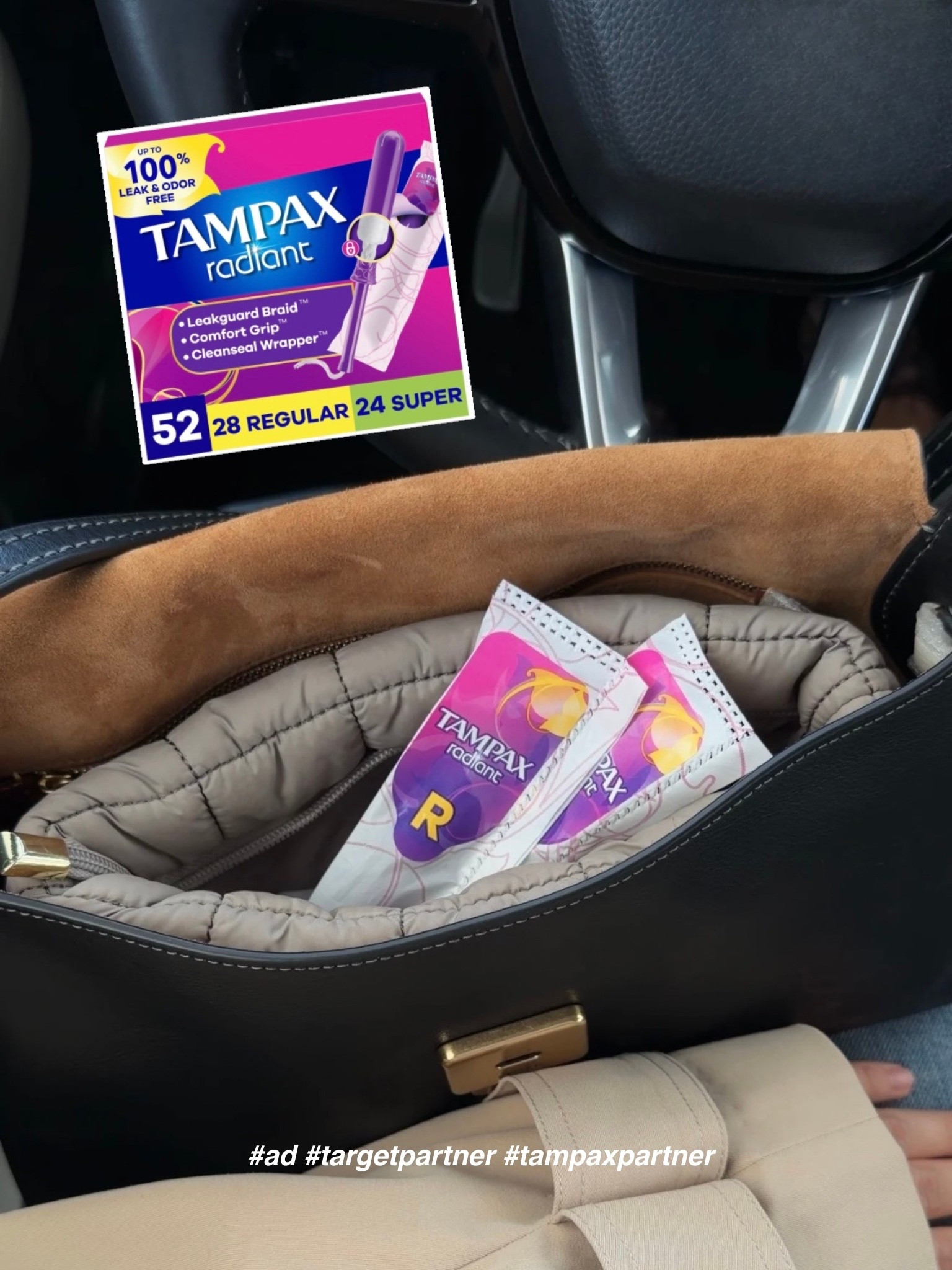 #ad Restocked my purse, and my car kit, so I’m always protected @tampaxofficial @target #targetpartner #TampaxPartner