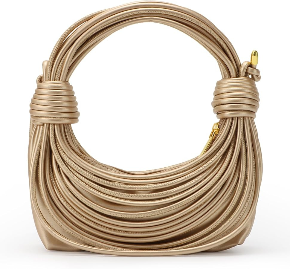 Knotted Woven Handbag,Shoulder Bag Clutch Purse for Women,Leather Handwoven Women's Satchel Bags | Amazon (US)