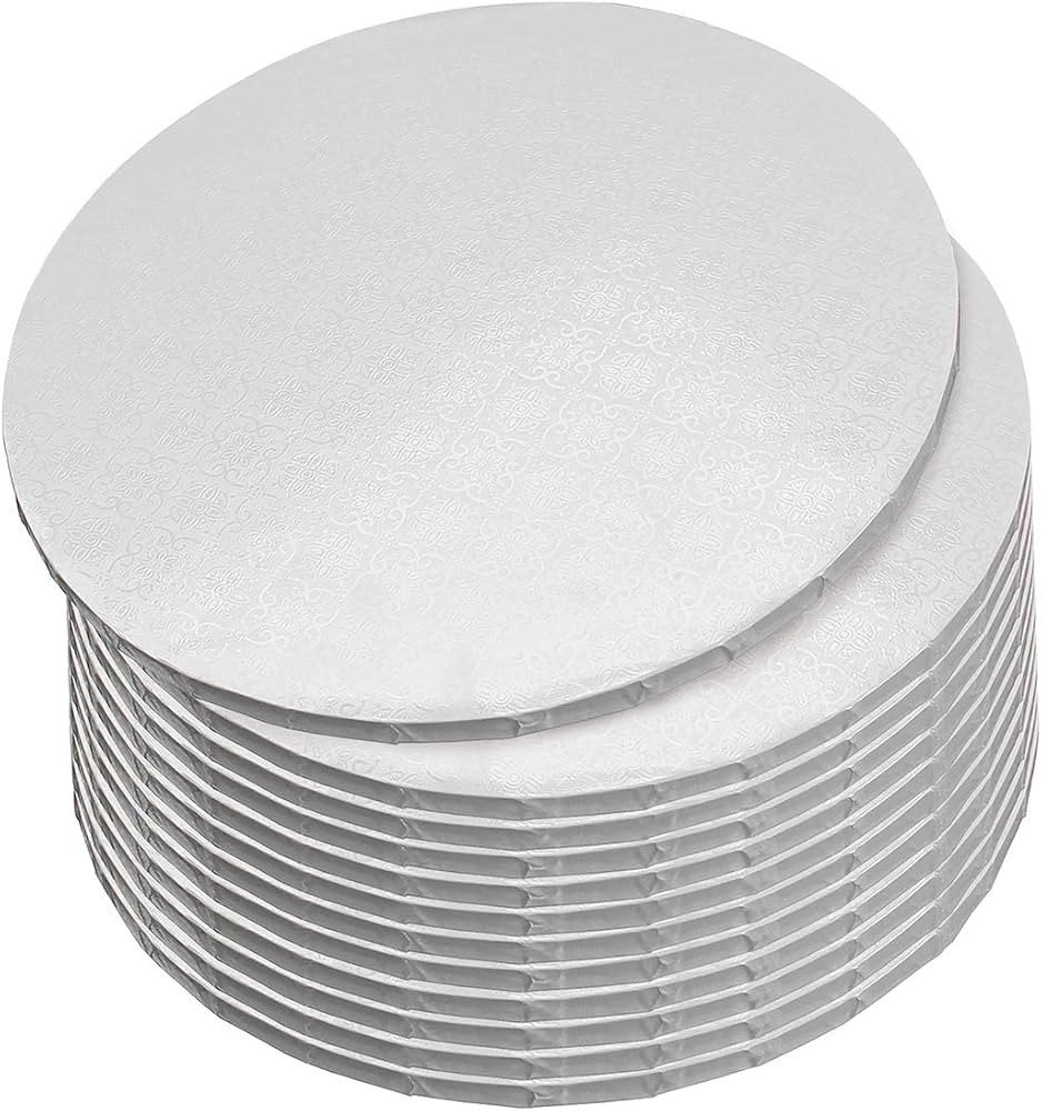 Spec101 Round Cake Drums, 10 Inch - 12pk White Cake Drum Boards with 1/2-Inch Thick Wrapped-Edges | Amazon (US)