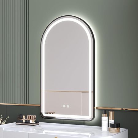 MYlovelylands LED 24x36 inch Black Arched Mirror for Bathroom Vanity Mirror or Wall Decor Arch Mirror Brushed Metal Frame Wall Mounted Mirror for Bathroom LivingRoom Bedroom Entryway.

#LTKhome